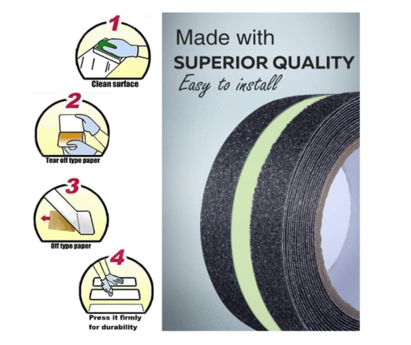 happy world anti slip grip tape,non slip traction tapes with glow in the dark reduce the risk of slipping for indoor or outdoor stair tread step and other slippery surfaces