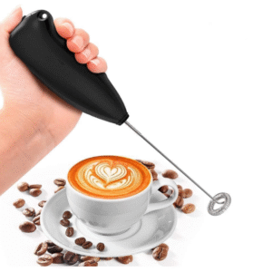 happy world rechargeable coffee frother & milk beater | 3 speed handheld electric whisk for latte, cappuccino, hot chocolate, eggs | double whisk, 2 in 1 blender & whisker (black)