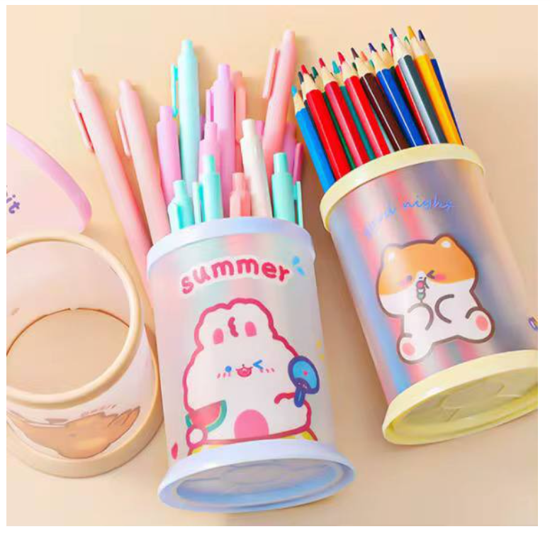 happy world printed pen stand happy world printed pen stand