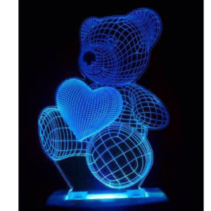 happy world teddy 3d illusion light lamp