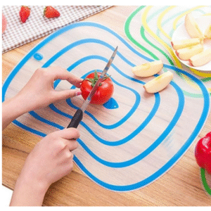 happy world transparent vegetable cutting board
