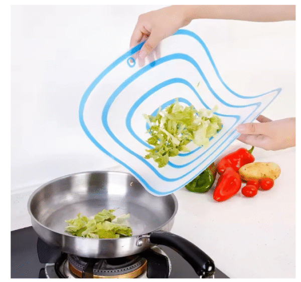 happy world transparent vegetable cutting board