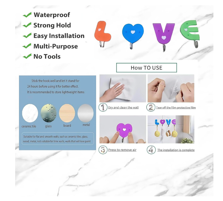 happy world love shape hook self adhesive happy world love shape hook self adhesive