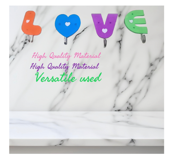 happy world love shape hook self adhesive