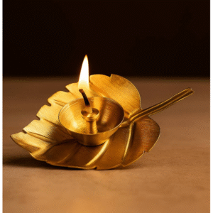 metal leaf diya